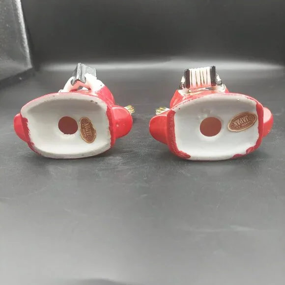 2 Vintage Japan Christmas Choir Angels w/Hymnal & Accordion Red Gold Trim - Picture 4 of 9